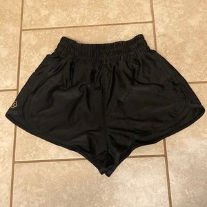 Black shorts- black and pink